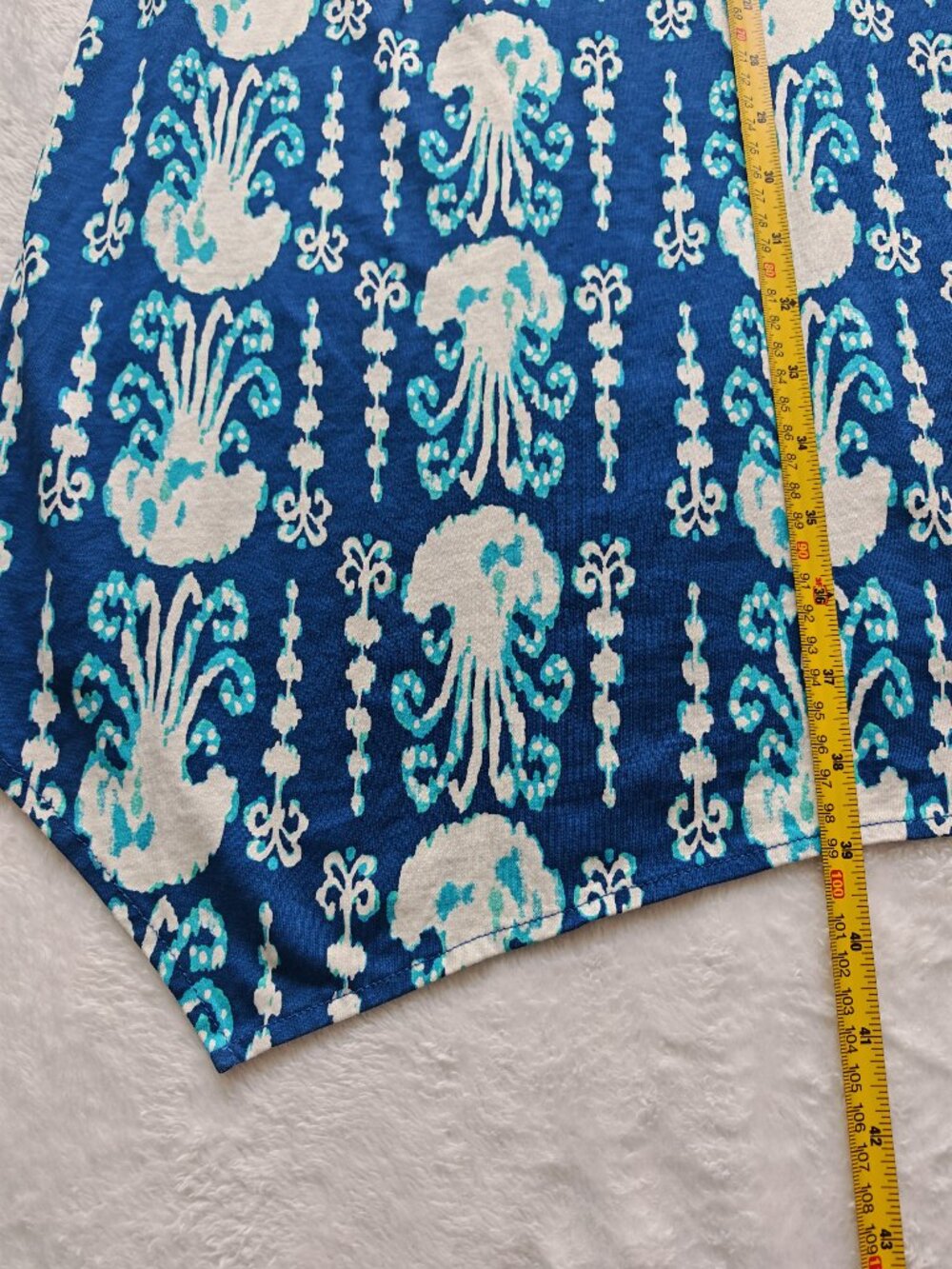 Lilly Pulitzer Get In Line Melle Dress XL Blue Aqua Print Sleeveless Swing A-Lin - Picture 10 of 10